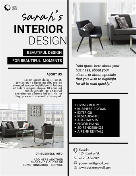 Free Interior Design Flyer Template Postermywall
