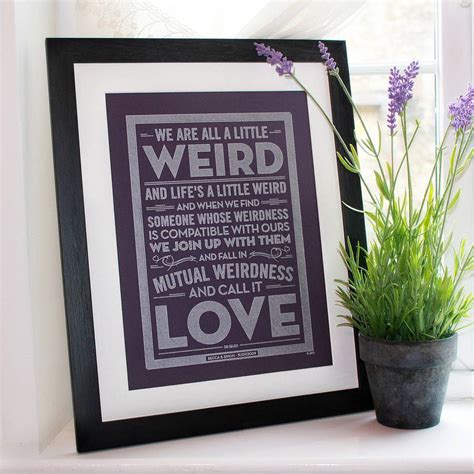 Personalised Weird Love Wedding Poster Wedding Posters Dr Seuss