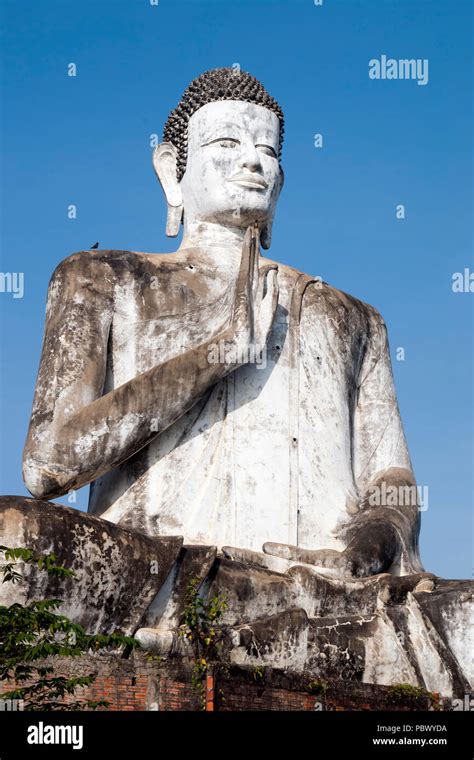 Battambang Cambodia Giant Buddha Statue At The Ek Phnom Buddhist