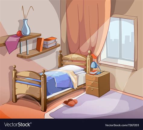 Bedroom Interior In Cartoon Style Vector Image On Vectorstock Artofit
