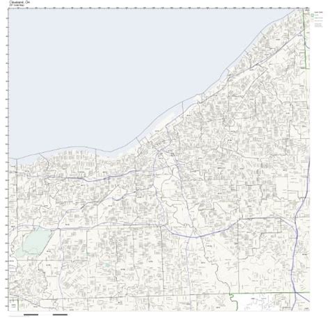 Zip Code Wall Map Of Cleveland Oh Zip Code Map Laminated
