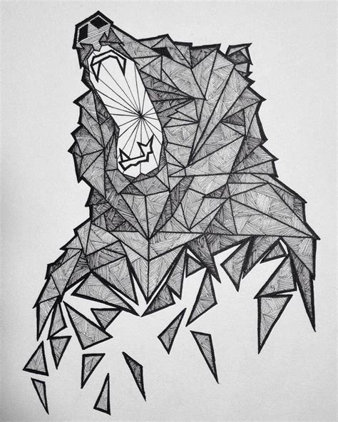 Geometric Bear Sketch On Inspirationde Geometric Drawing Geometric
