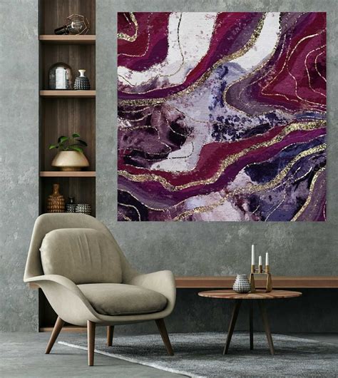 Abstract Plum Painting Modern Abstract Plum Art On Canvas Etsy