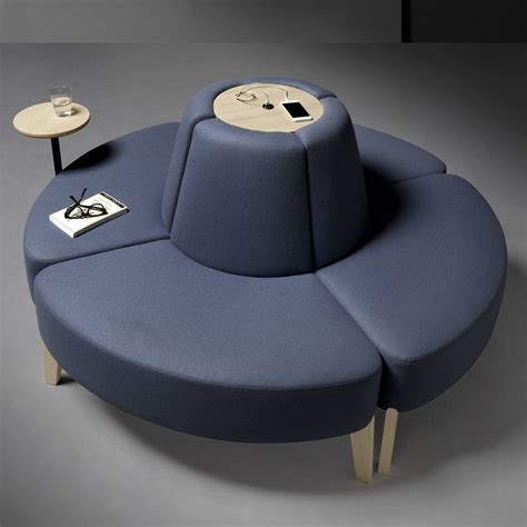 Hotel Lobby Furniture Pu Fabric Round Sofa Design China Round Sofa