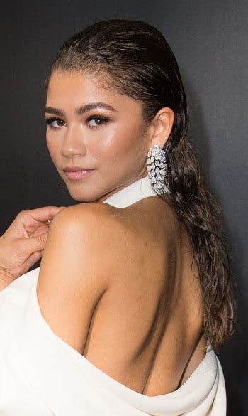 Zendaya Long Slicked Back Hairstyle Haute Couture Paris