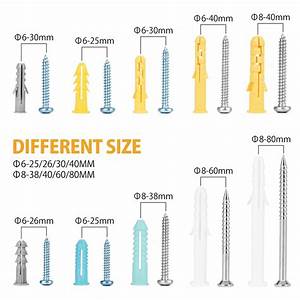 Plastic Self Drilling Drywall Ribbed Anchors Assortment With Screws Kit