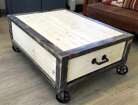 Buy A Hand Crafted Large Industrialrustic Reclaimed Wood Coffee Table