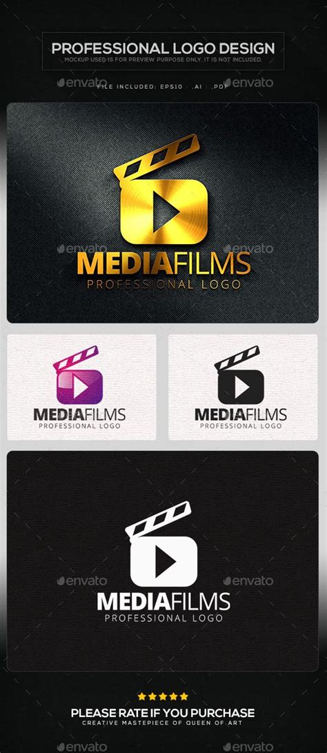 Media Films Logo Template Logo Templates Logo Design Mockup