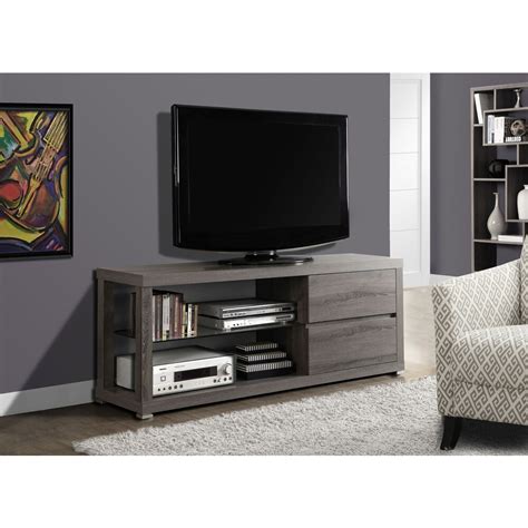 Monarch Specialties Tv Stand 60 Inch L Dark Taupe With Tempered