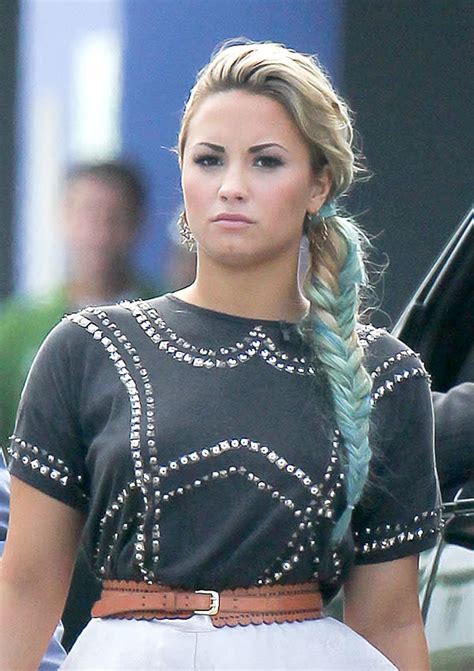 Demi Lovatos Hair Makeover Is Her Blue Braid Hot Or Not Vote