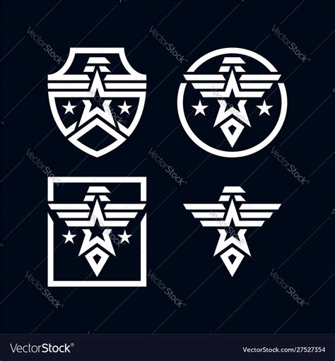 Eagle Army Military Logo Icon Royalty Free Vector Image