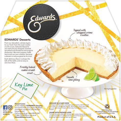 This dairy free & keto key lime pie with a simple graham cracker style crust is extra creamy with the perfect sweet/tart ratio! Edwards Key Lime Pie (36 oz) from Ralphs - Instacart