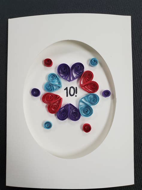 My First Attempt At Quilling A Simple Card To Celebrate 10 Years With My Husband Rquilling