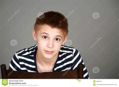 Headshot Of Tween Boy Stock Image Image Of Hair