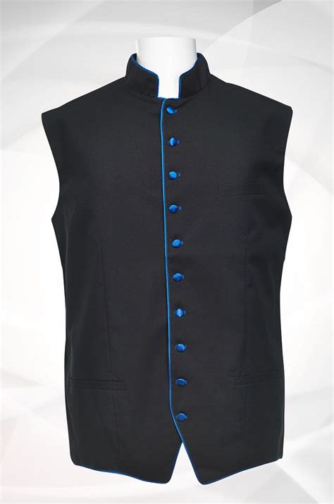Black and Royal Clergy Vest at Suit Avenue | Suit Avenue