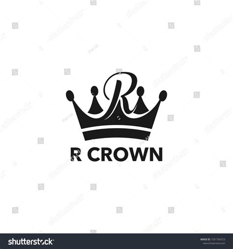Crown Logo Design Initial R Vector เวกเตอร์สต็อก ปลอดค่าลิขสิทธิ์