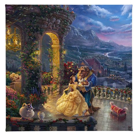 Beauty And The Beast Dancing In The Moonlight By Thomas Kinkade Art