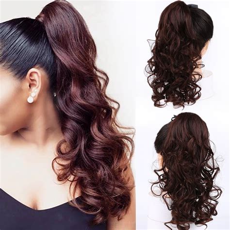 Buy Long Wavy Synthetic Drawstring Ponytail High