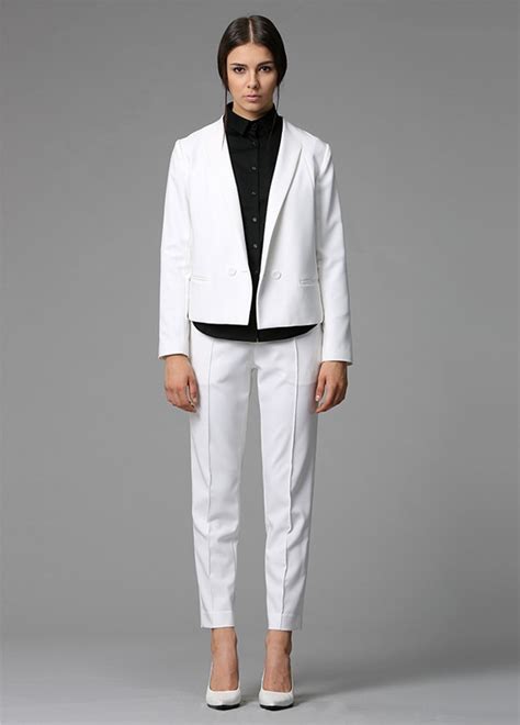 2015 Customizes White Autumn Winter Formal Office Uniform Designs Women