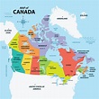 Canadá mapa con todas estados 21221774 Vector en Vecteezy