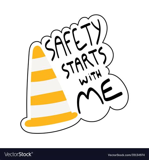 Safety Starts With Me Handwritten Phrase Vector Image