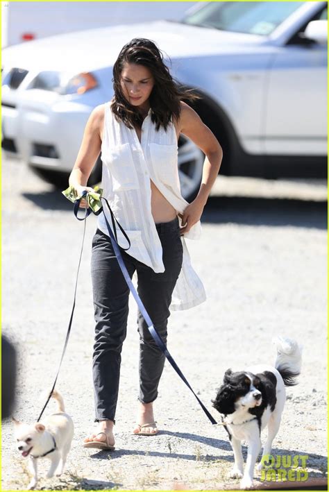Olivia Munn Walks Her Dogs On Set Of Buddy Games In Canada Photo