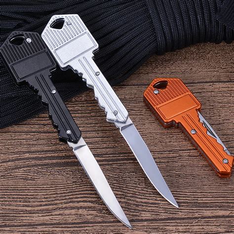 Key Shaped Folding Knife Portable Keychain Knife Stainless Blade Pocket