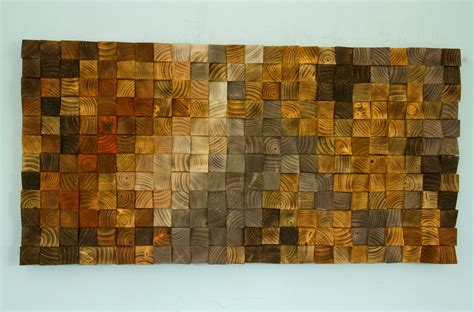Rustic Wood Wall Art Wood Wall Sculpture Abstract Wood Art Mosaic