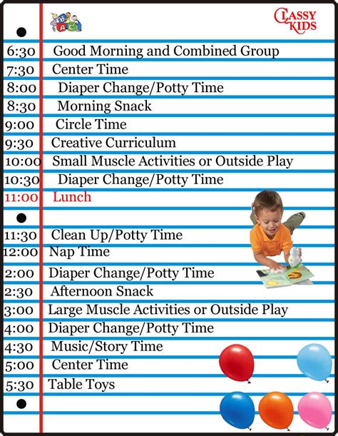 Kids At Home Daily Schedule Daycare Schedule Daily Schedule Kids