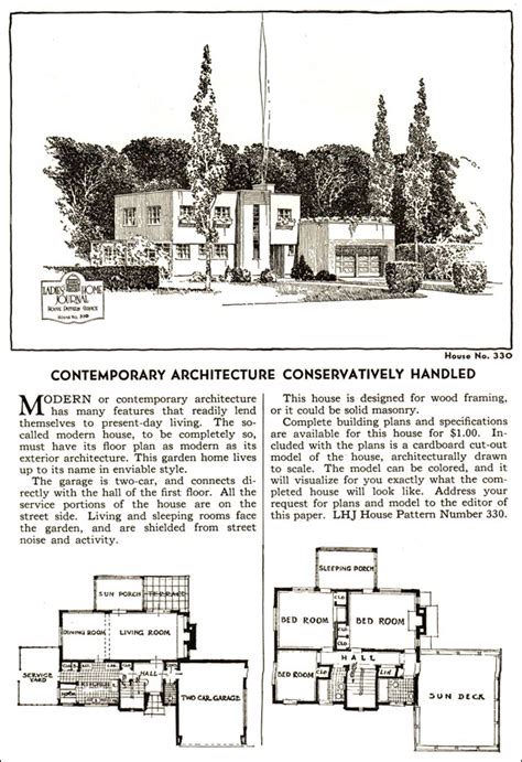 Vintage House Plans 1935 Modern Style Ladies Home Journal