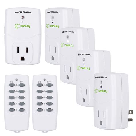 Mini Wireless Remote Control Outlet Switch Power Plug White 2 Remotes 5