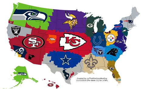 Usa Map Of Nfl Teams Map