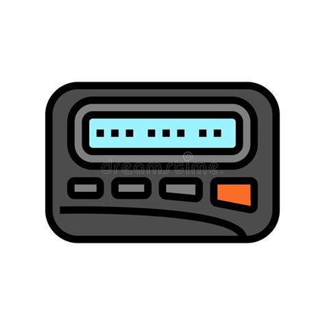 Pager Retro Device Color Icon Vector Illustration Stock Vector