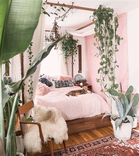 Blush Pink Jungalow Bedroom With Boho Style Home Decor Boho Boho