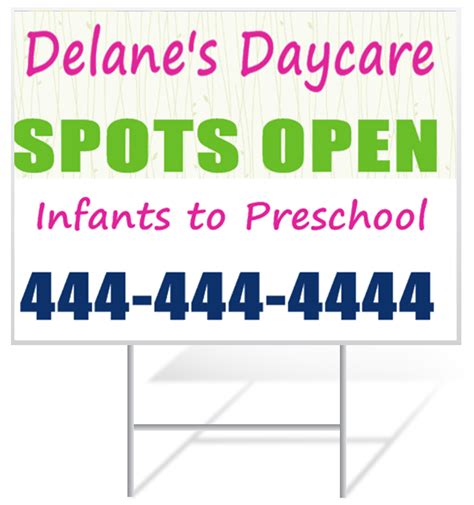 Daycare Lawn Signs Order Online Today