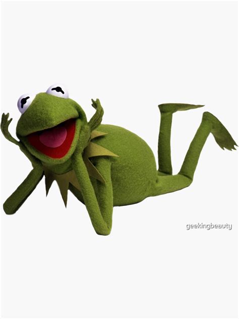 Kermit Laying Down Meme Sticker For Sale By Geekingbeauty Redbubble