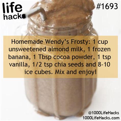 Wendys Frosty Smoothie Of Almond Milk Frozen Banana Cocoa Powder