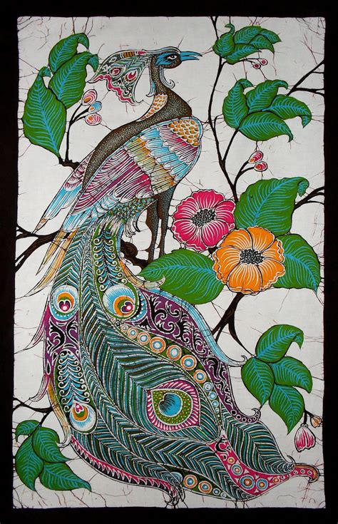 Batik art batik prints kitchen themes blank cards fabric painting art images moonlight still life batik wall hanging.batik art. Hand Made Batik Wall Hanging Peacock On Tree of Flowers 23