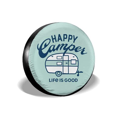 Fresquo Spare Tire Cover Happy Camper Camping Universal Wheel Tire