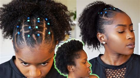 Rubber Band Ponytail On Short 4c Natural Hair Hour Or Less Hairstyle