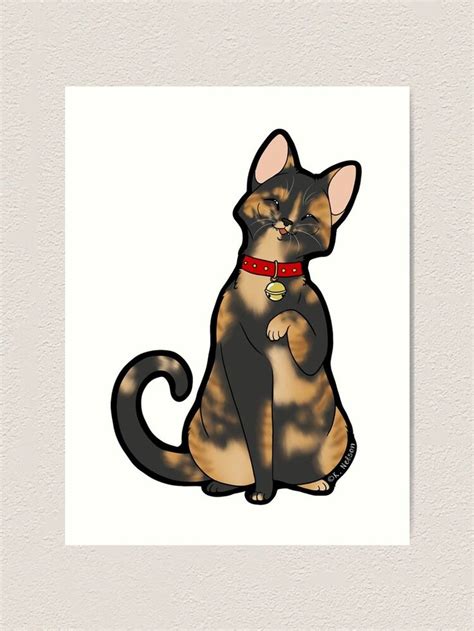 Tortietortoiseshell Cat Art Print By Krisferrets Redbubble