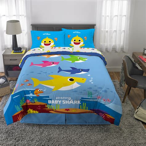 Baby Shark Bed In A Bag Kids Bedding Bundle Set 4 Piece Twin