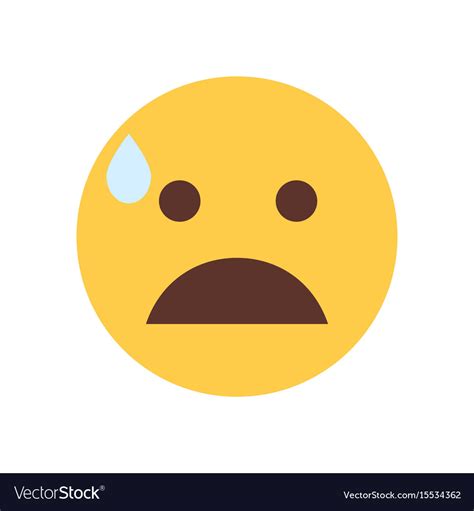 Yellow Cartoon Face Shocked Emoji People Emotion Vector Image