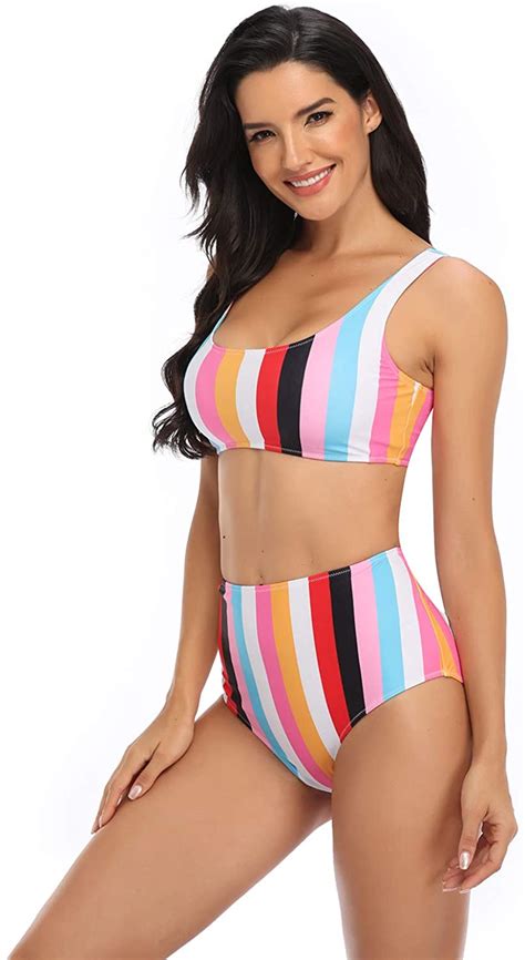 Honlyps Two Piece High Waisted Bathing Suit A Swimsuits For Women