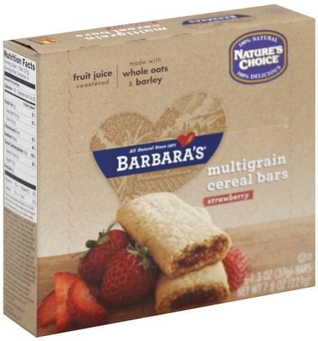 Barbaras Multigrain Strawberry Cereal Bars 6 Ea Nutrition