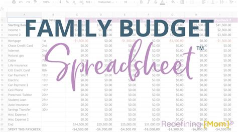 Easy Budget And Financial Planning Spreadsheet For Busy Families Youtube