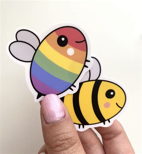 Lgbtq Pride Bee Sticker Lesbian Bisexual Pansexual Non Binary