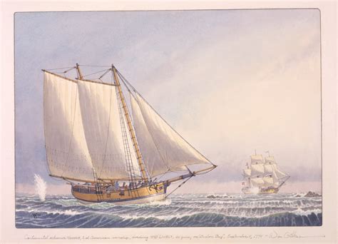 Continental Schooner Hannah Evading Hms Lively 1775 Schooner Chandlery