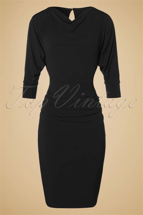 50s Marilyn Wiggle Dress In Black