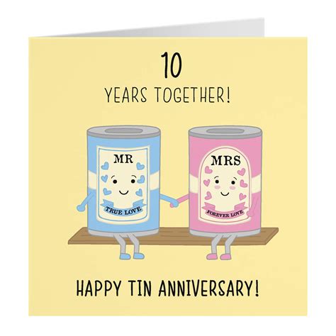 Buy Hunts England 10th Wedding Anniversary Card Tin Anniversary